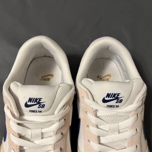 Nike Mens SB Force 58 - White, Light Brown, Navy, Gum - Size 10 - Picture 6 of 10